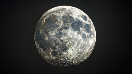 Fototapeta premium A stunning, high-resolution image of a full moon showcasing its detailed surface and craters against a dark background.