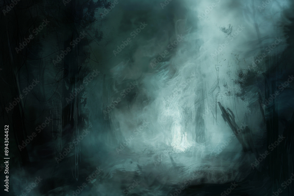 Canvas Prints an image depicting the concept of insidious whispers or thoughts creeping in from the shadows, focus