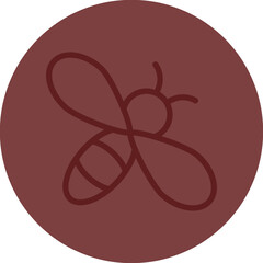 bee Vector Line Maroon Circle Maroon