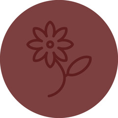 flower Vector Line Maroon Circle Maroon
