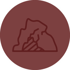 cave Vector Line Maroon Circle Maroon