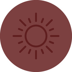 sun Vector Line Maroon Circle Maroon