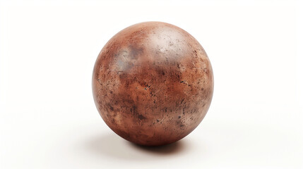 Fototapeta premium Brown ball opposite others, isolated on white, individuality concept, Different balls isolated on white, individuality concept, Red ball, Snooker Ball on white background, red ball isolated. 