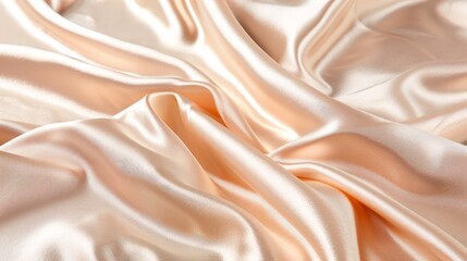 Fototapeta premium Elegant Satin Fabric with Light Reflections and Text Space, Luxurious Design Concept, Deep Depth of Field