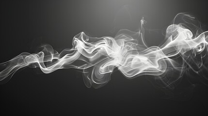 A mesmerizing swirl of translucent smoke gracefully dancing against a dark background, perfect for creative projects and designs. 