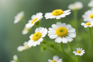 Obraz premium Feverfew flower bokeh background, AI Generated