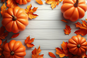 Autumn Pumpkin Leaves Decoration