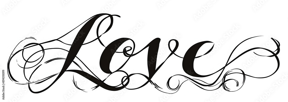 Poster a simple single line drawing of the word 