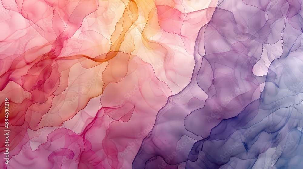 Poster layers of translucent pigments form a captivating watercolor pattern