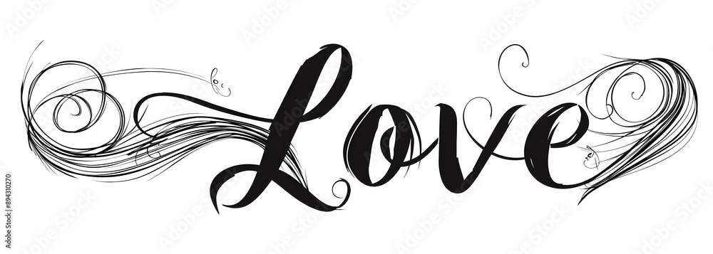 Poster a simple single line drawing of the word 