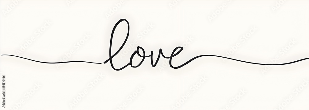 Aufkleber a simple single line drawing of the word 