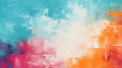 Painterly texture abstract background using bold bright brushstrokes with a contrasting color palette
