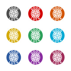 Good luck icon isolated on white background. Set icons colorful