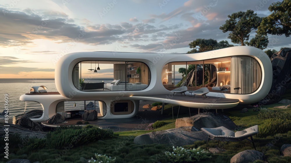 Poster marvel at the versatility of futuristic modular designs, adapting spaces and structures to meet evol