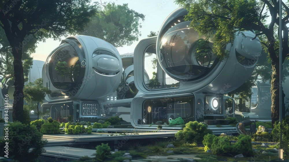 Poster marvel at the versatility of futuristic modular designs, adapting spaces and structures to meet evol