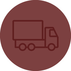 Truck Vector Line Maroon Circle Maroon