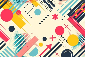 Abstract geometric background with vibrant colors and shapes