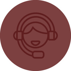 Support agent Vector Line Maroon Circle Maroon