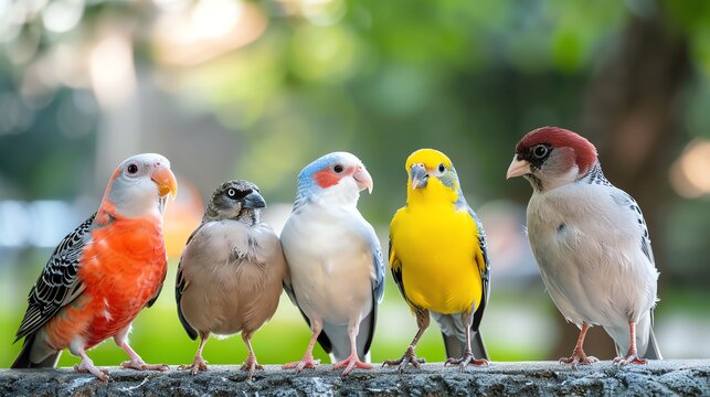 Birds participating in recreational commands, responsive and playful