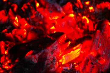 Close Up Bonfire with Stone and Wood