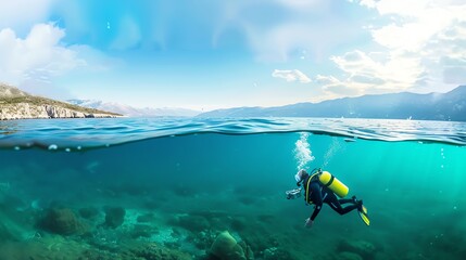 Depth service conducting underwater investigation, scientific research