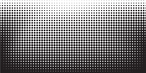 Vector halftone dots. Black dots on white background