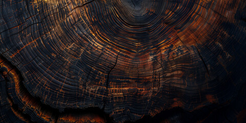 Oak wood with dark wood grain burnt texture. Old rustic ancient hardwood Halloween graphic resource. Three-dimensional dark wooden banner, luxury golden brown earth tones abstract background by Vita