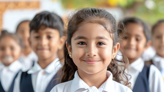 School-age children gathered for a ceremonial event, tradition and togetherness