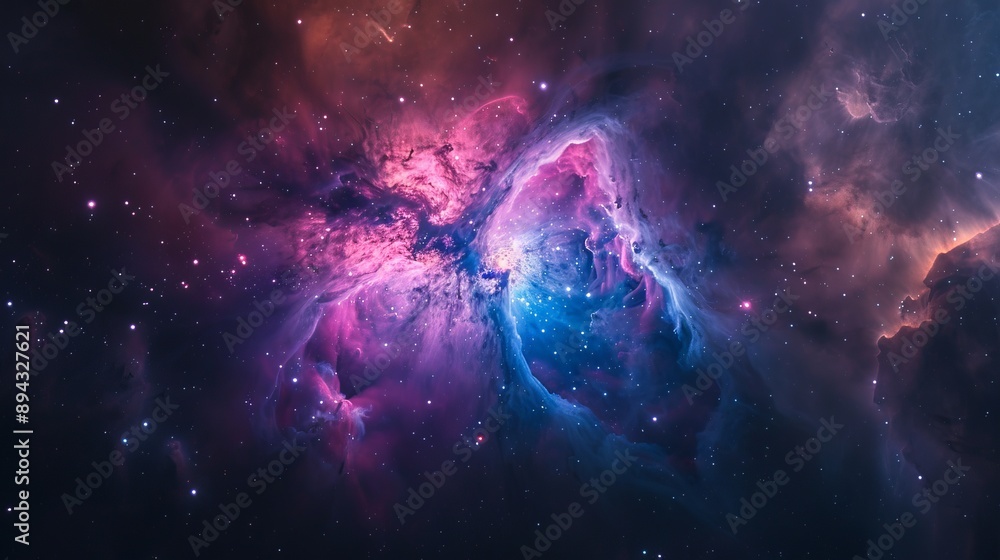 Canvas Prints colorful nebula gas cloud illuminating deep outer space with vibrant stellar gases and cosmic dust -