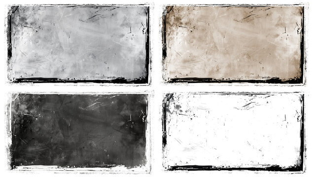 Vintage grey and sepia photo filter overlay grunge oil color texture on transparent background