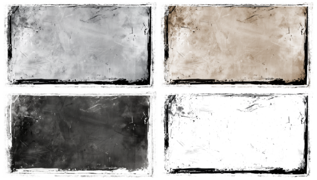 Vintage grey and sepia photo filter overlay grunge oil color texture on transparent background