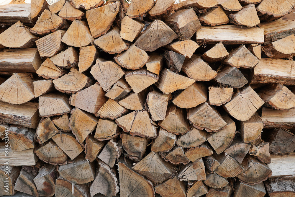 Wall mural stack of firewood