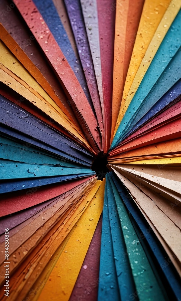 Poster abstract colorful fan pattern.