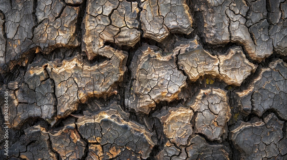 Poster oak tree bark texture background with empty space for text