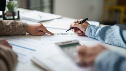 Serious team meeting business Diversity people  in modern boardroom meeting room professional working office