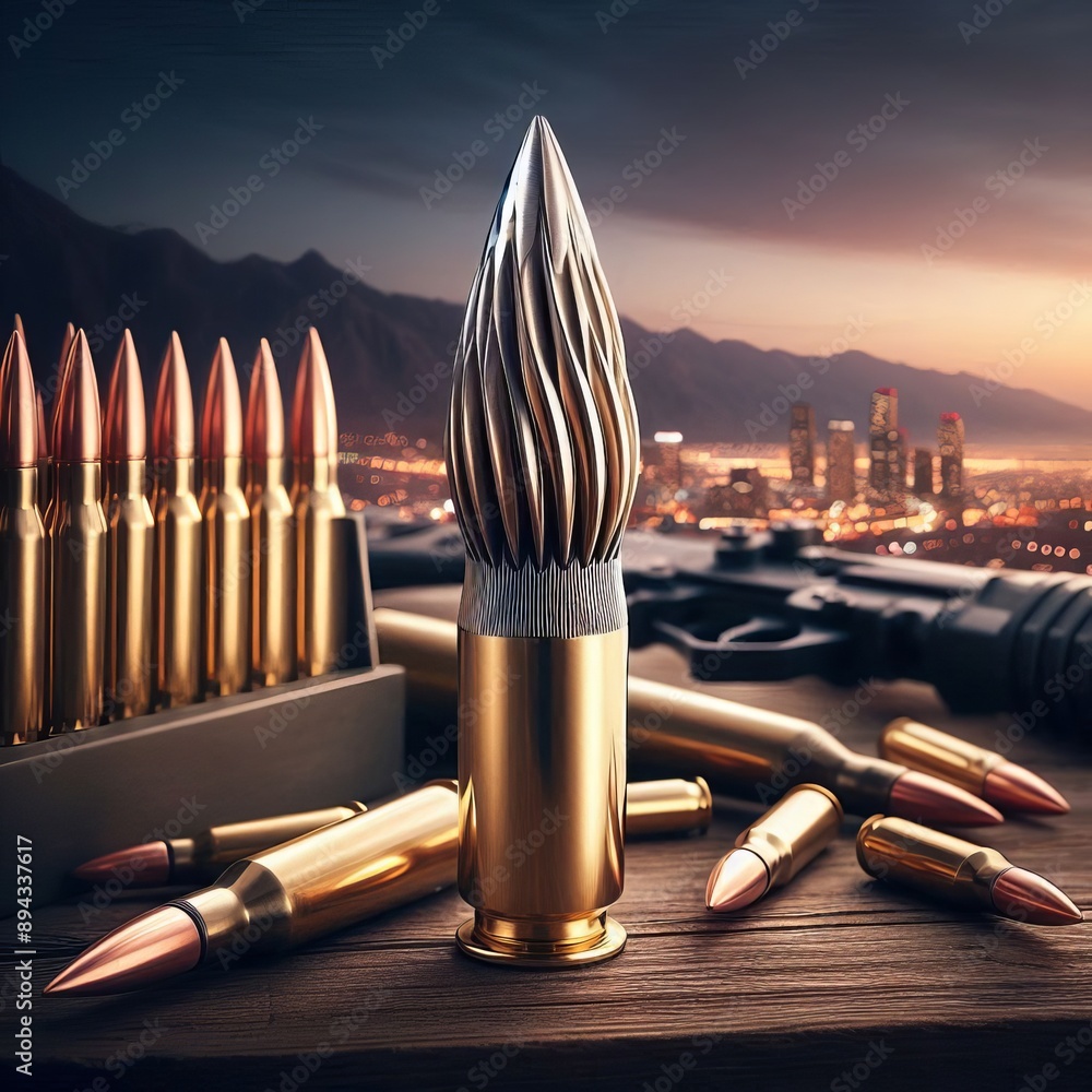 Poster 79 40. boat tail shell - a shell with a bullet featuring a boat