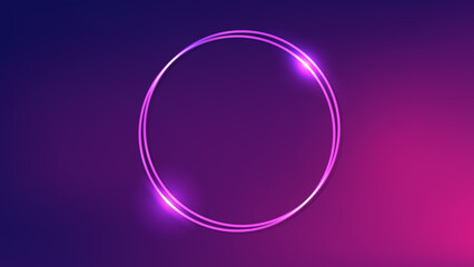 Obraz premium Neon double round frame
