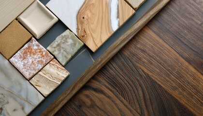 Luxurious Harmony: Marble and Wood Interior Design Moodboard