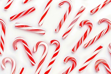 red candy cane pattern on a white isolated background