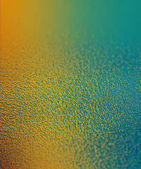 Yellow orange gold coral peach pink brown teal blue abstract background for design. Color gradient, ombre. Matte, shimmer. Grain, rough, noise. Colorful.