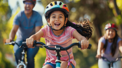 Obraz premium A Balancing Act of Joy: First Pedal Strokes, First Big Smile