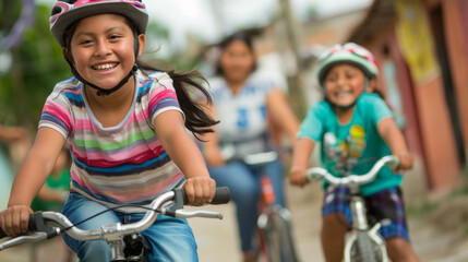 Obraz premium Independence Day: Taking Charge on a Bicycle