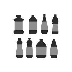set of silhouettes of bottles design concept vector