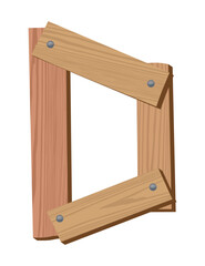 Wooden alphabet font, symbol D. Texture letter isolated on white, vector illustration. Typography typeface made of wooden planks