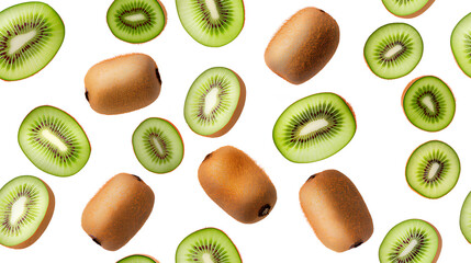 Fototapeta premium kiwi pattern, kiwi, fruit, fruit salad, seamless pattern, kiwi pattern, fresh, healthy, summer, nature, organic, freshness, kiwifruit, eating, tropical, juicy, green