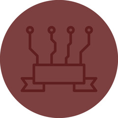 Digital Badges Vector Line Maroon Circle Maroon
