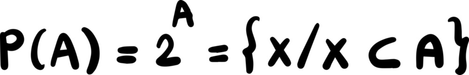 Power set subset math theory handwritten 