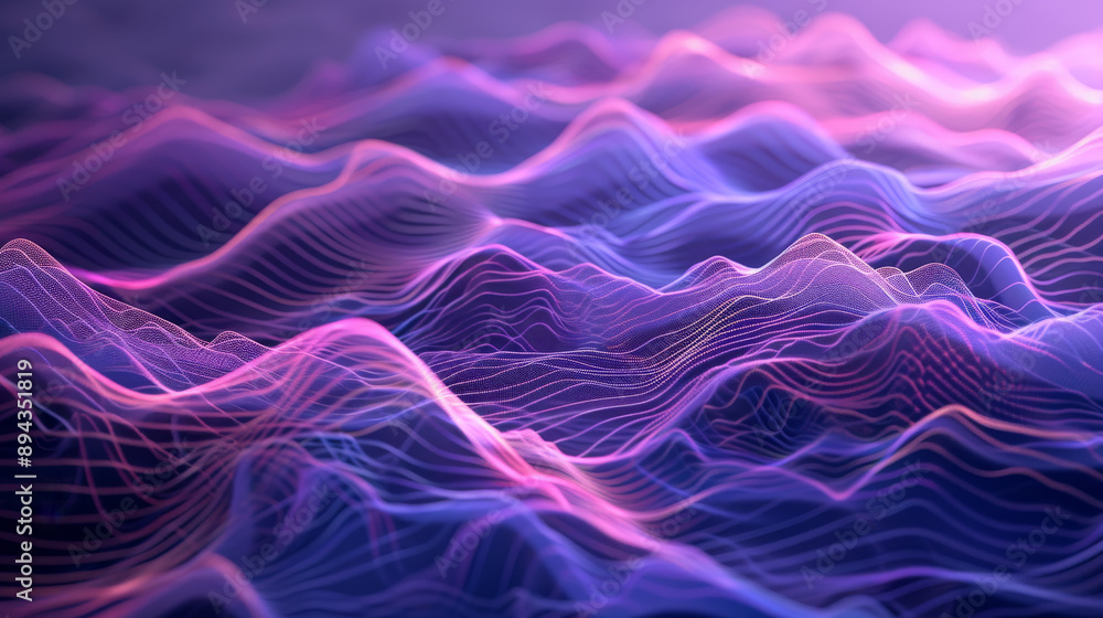 Poster glowing abstract waves in ultraviolet light. use them as a background for a website banner, backdrop