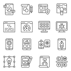 Set of Design and Art Linear Icons

