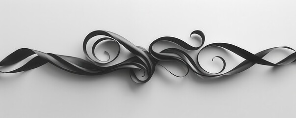 Elegant script font on a minimal background, black and white, clean and sophisticated design, digital art, modern typography